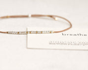 Breathe Morse Code Bracelet - Dainty 14K Gold & Silver Jewelry by Olivia Cactus