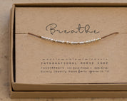 Breathe Morse Code Bracelet - Dainty 14K Gold & Silver Jewelry by Olivia Cactus