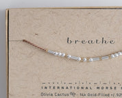 Breathe Morse Code Bracelet - Dainty 14K Gold & Silver Jewelry by Olivia Cactus
