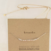 Breathe Morse Code Necklace - Dainty 14K Gold & Silver Jewelry by Olivia Cactus