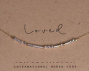 Breathe Morse Code Necklace - Dainty 14K Gold & Silver Jewelry by Olivia Cactus