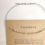 Courage Morse Code Bracelet - Dainty 14K Gold & Silver Jewelry by Olivia Cactus
