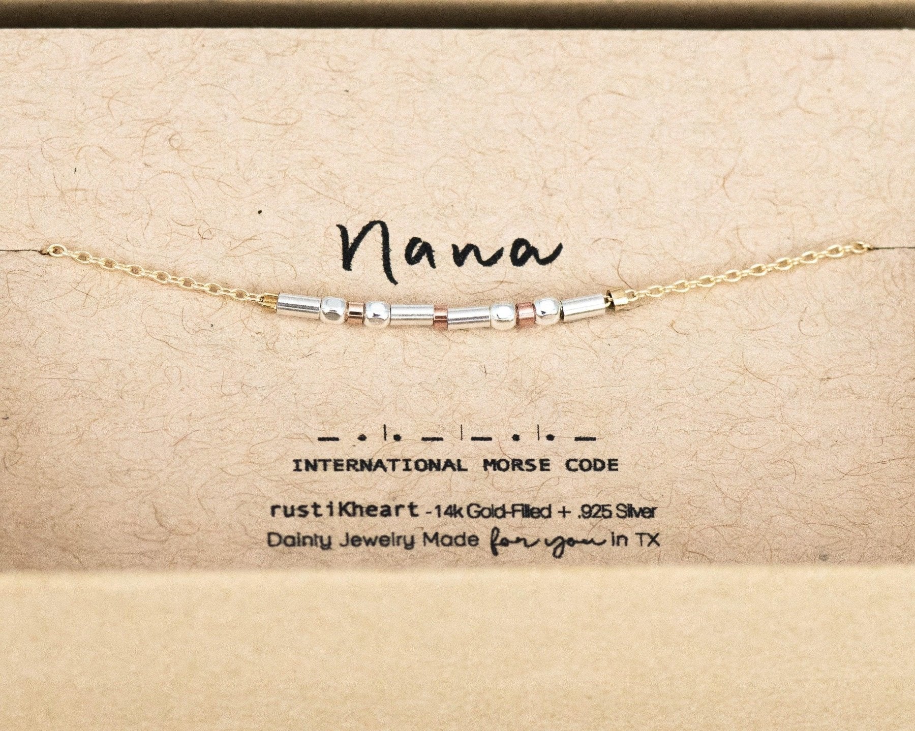 Custom Morse Code Bracelet - Dainty 14K Gold & Silver Jewelry by Olivia Cactus
