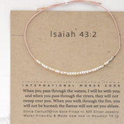 Strength Morse Code Bracelet - Dainty 14K Gold & Silver Jewelry by Olivia Cactus