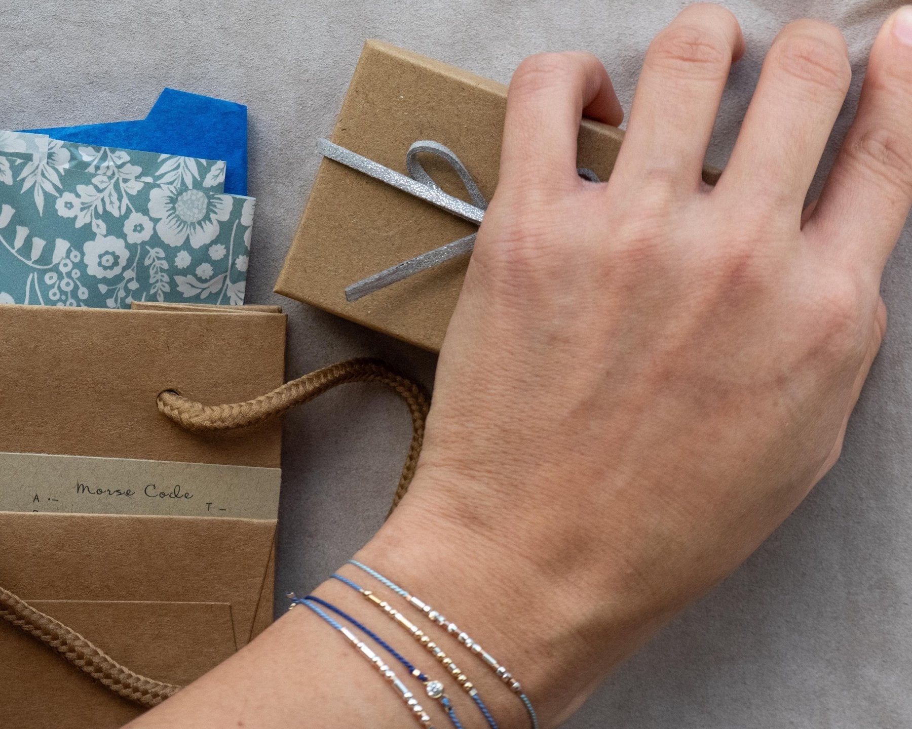 Strength Morse Code Bracelet - Dainty 14K Gold & Silver Jewelry by Olivia Cactus