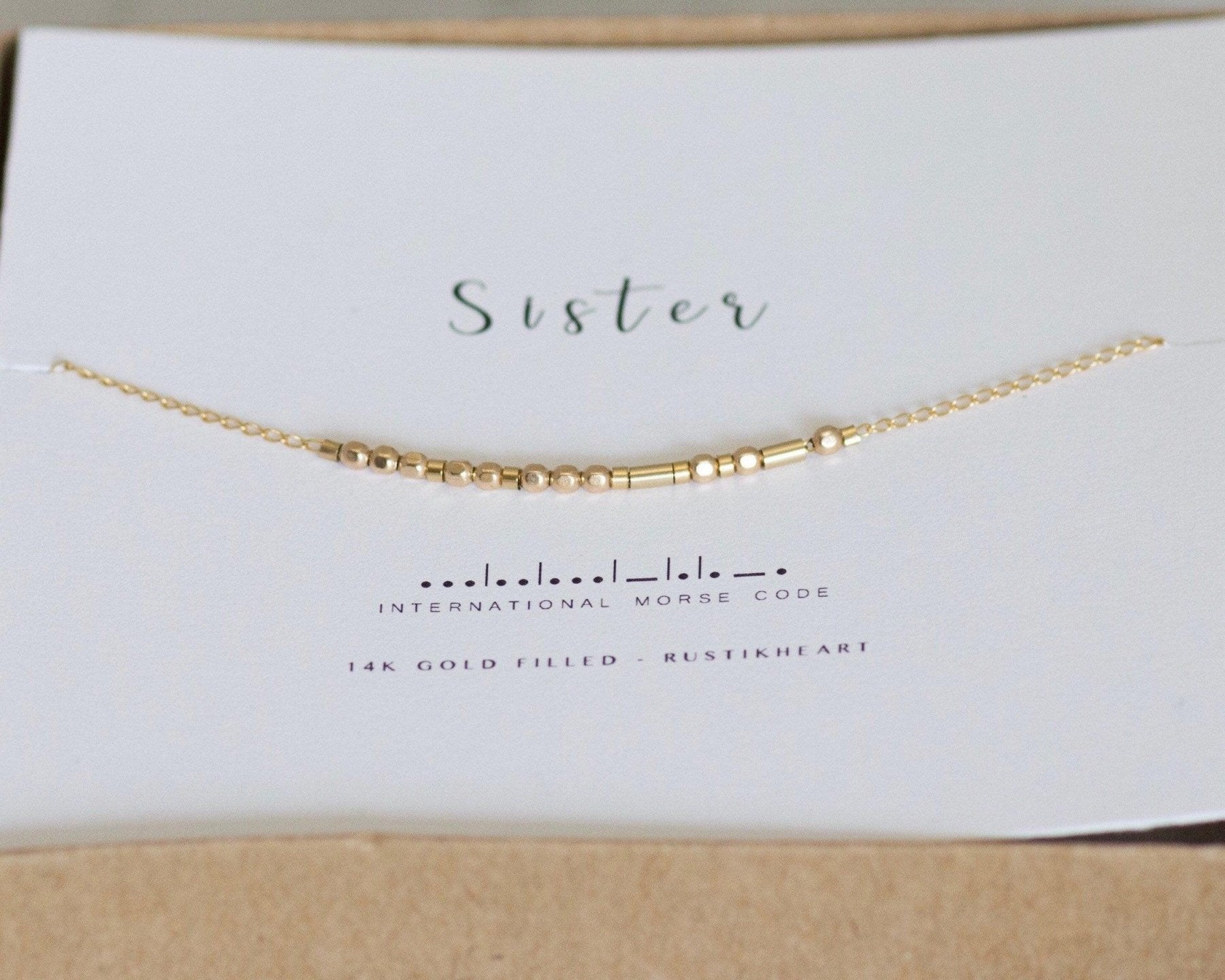Custom Morse Code Necklace - Dainty 14K Gold & Silver Jewelry by Olivia Cactus