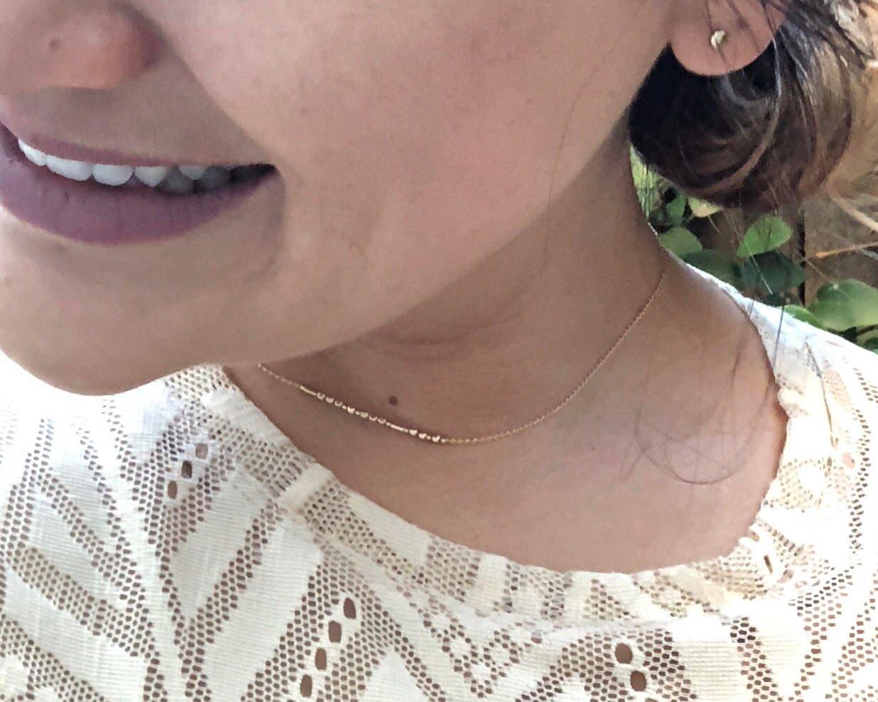 Custom Morse Code Necklace - Dainty 14K Gold & Silver Jewelry by Olivia Cactus