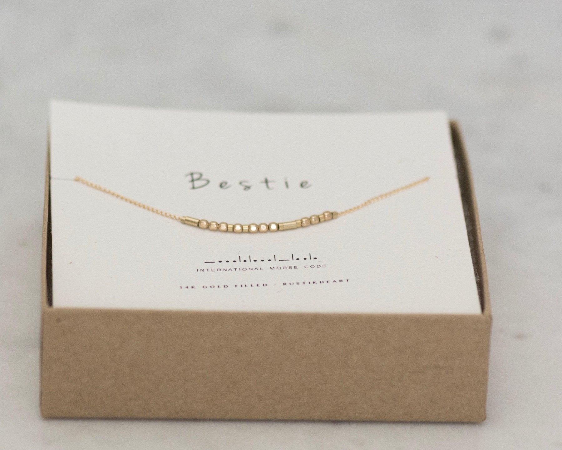 Custom Morse Code Necklace - Dainty 14K Gold & Silver Jewelry by Olivia Cactus