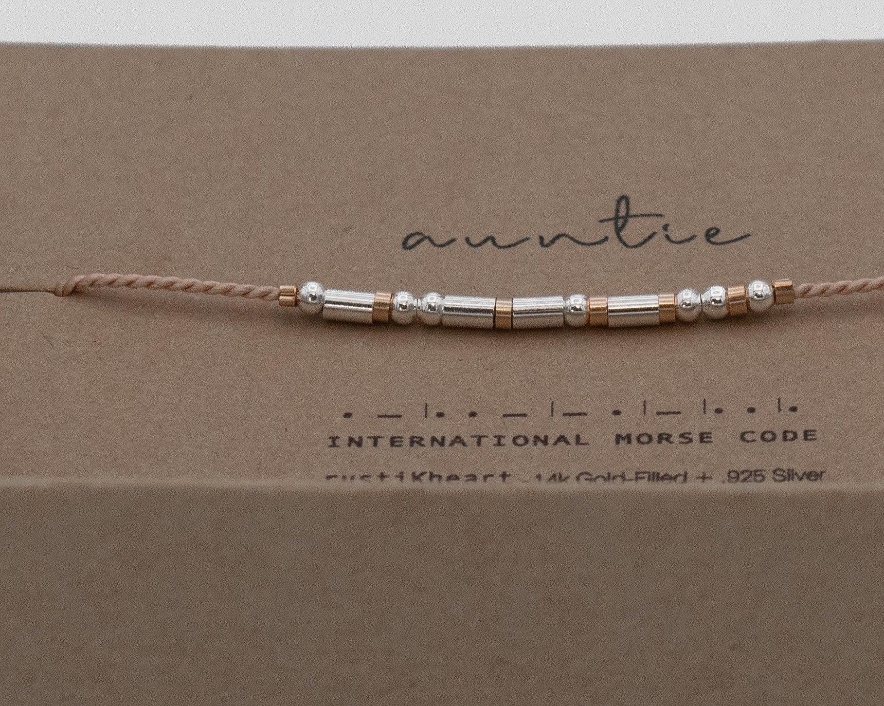 Loved Morse Code Bracelet - Dainty 14K Gold & Silver Jewelry by Olivia Cactus