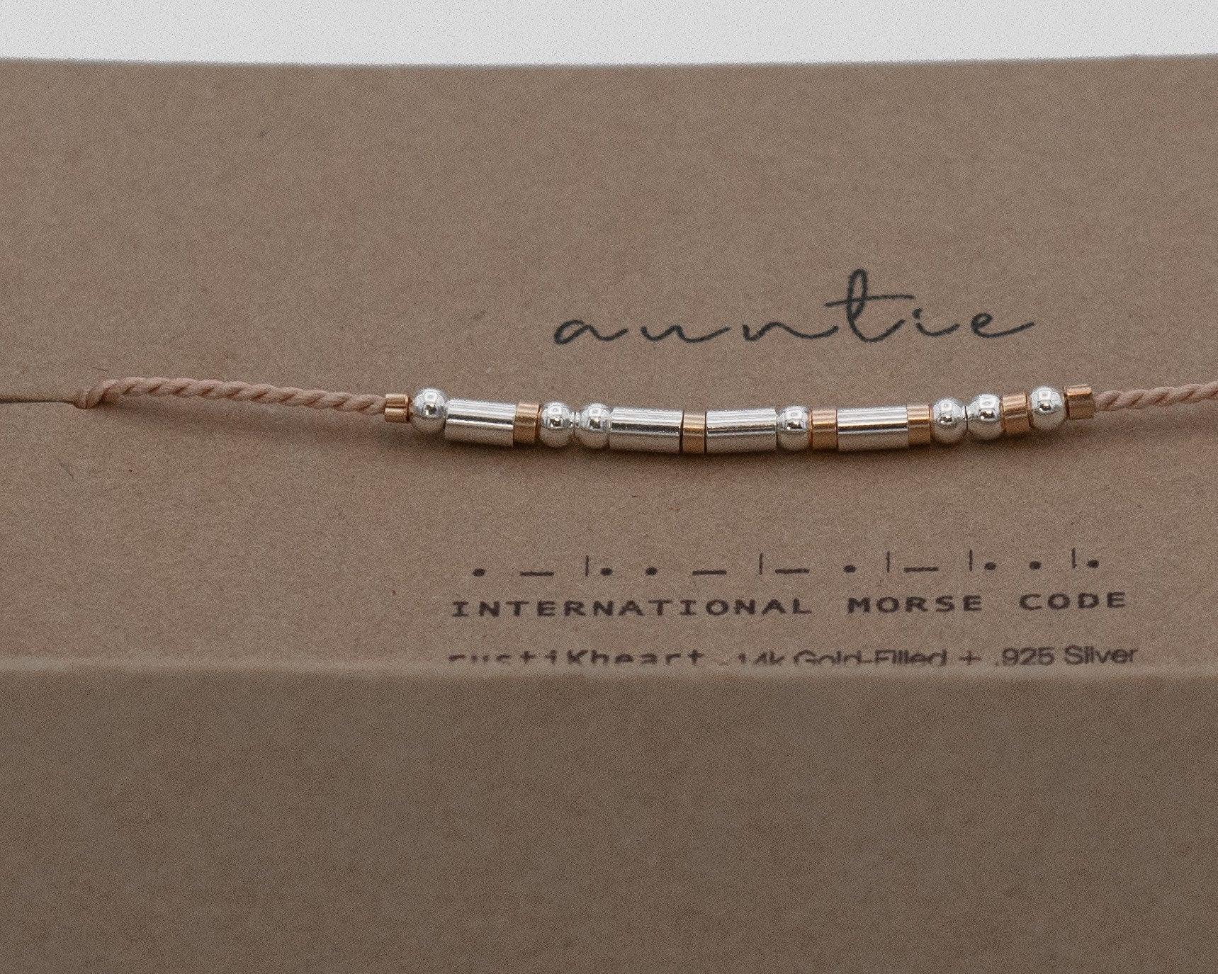 Loved Morse Code Bracelet - Dainty 14K Gold & Silver Jewelry by Olivia Cactus