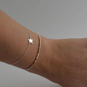 Dainty Morse Code Bracelet - Dainty 14K Gold & Silver Jewelry by Olivia Cactus