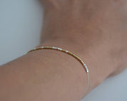 Dainty Morse Code Bracelet - Dainty 14K Gold & Silver Jewelry by Olivia Cactus