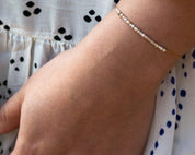 Focused Morse Code Bracelet - Dainty 14K Gold & Silver Jewelry by Olivia Cactus