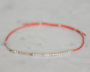 Dainty Morse Code Bracelet - Dainty 14K Gold & Silver Jewelry by Olivia Cactus