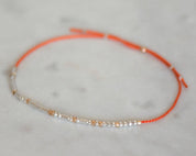 Dainty Morse Code Bracelet - Dainty 14K Gold & Silver Jewelry by Olivia Cactus