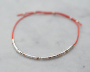 Dainty Morse Code Bracelet - Dainty 14K Gold & Silver Jewelry by Olivia Cactus
