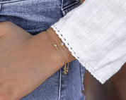 Dainty Gold CZ Bracelet 81B - Dainty 14K Gold & Silver Jewelry by Olivia Cactus