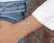 Dainty Gold CZ Bracelet 81B - Dainty 14K Gold & Silver Jewelry by Olivia Cactus