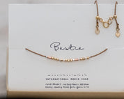 Dainty Morse code Necklace on Cord - Dainty 14K Gold & Silver Jewelry by Olivia Cactus
