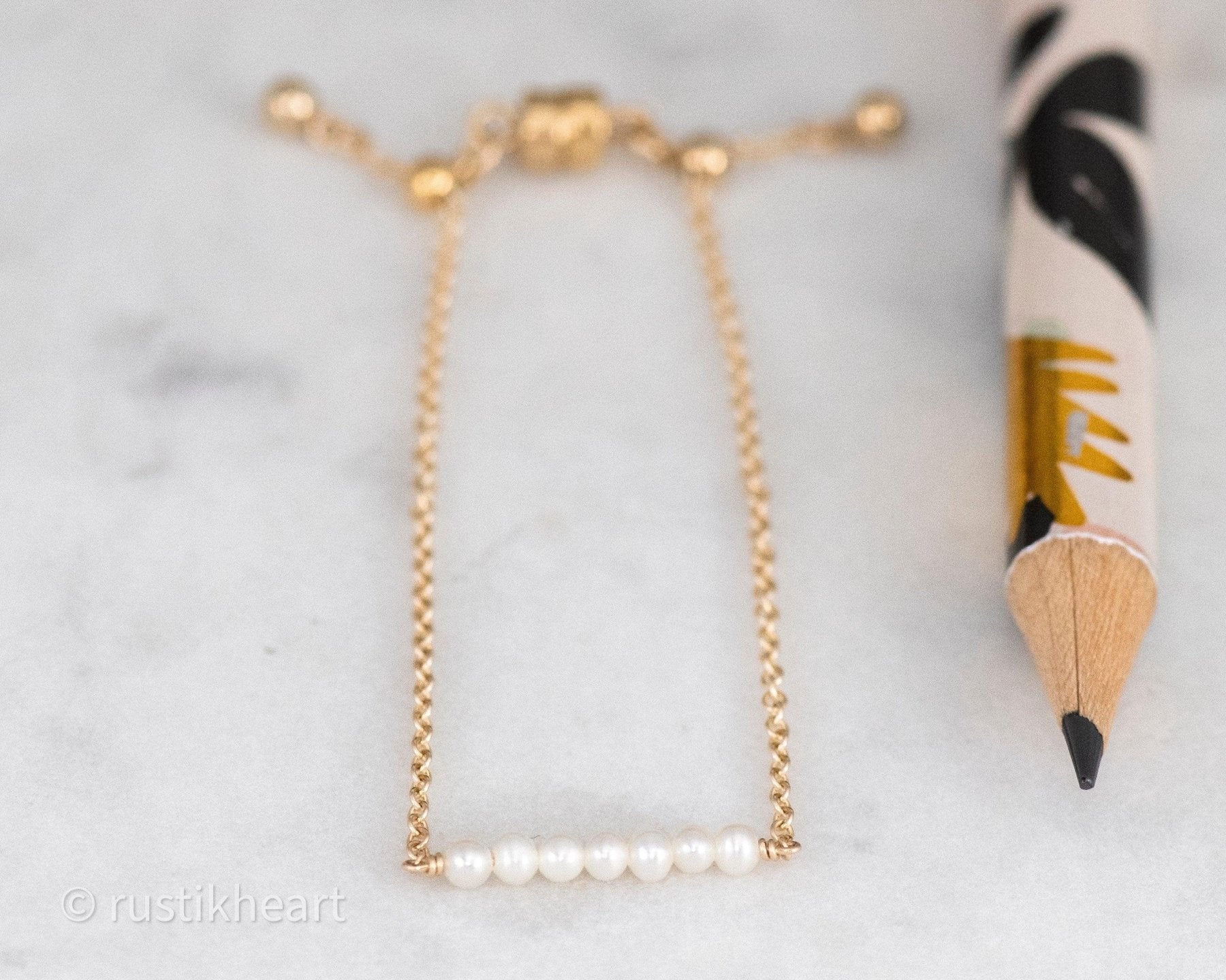Dainty Pearls Bracelet - Dainty 14K Gold & Silver Jewelry by Olivia Cactus