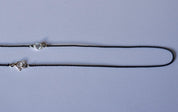 Delicate Silver Diamond Charm on Cord Choker - Dainty 14K Gold & Silver Jewelry by Olivia Cactus