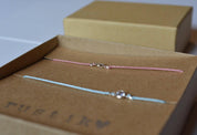 Delicate Silver Diamond Charm on Cord Choker - Dainty 14K Gold & Silver Jewelry by Olivia Cactus