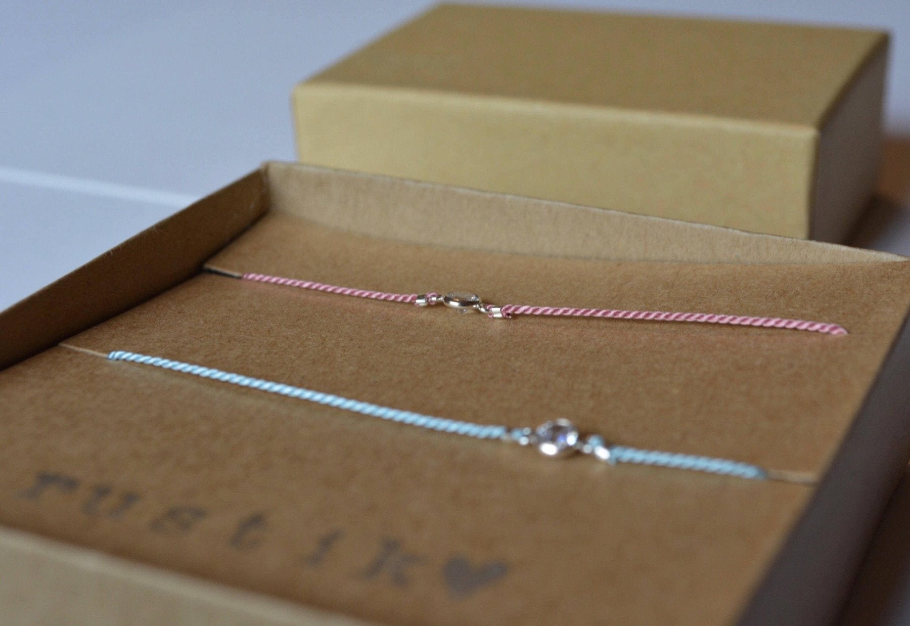Delicate Silver Diamond Charm on Cord Choker - Dainty 14K Gold & Silver Jewelry by Olivia Cactus