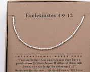 Ecclesiastes 4:9 - 12 Morse Code Bracelet - Dainty 14K Gold & Silver Jewelry by Olivia Cactus