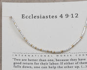 Ecclesiastes 4:9 - 12 Morse Code Bracelet - Dainty 14K Gold & Silver Jewelry by Olivia Cactus
