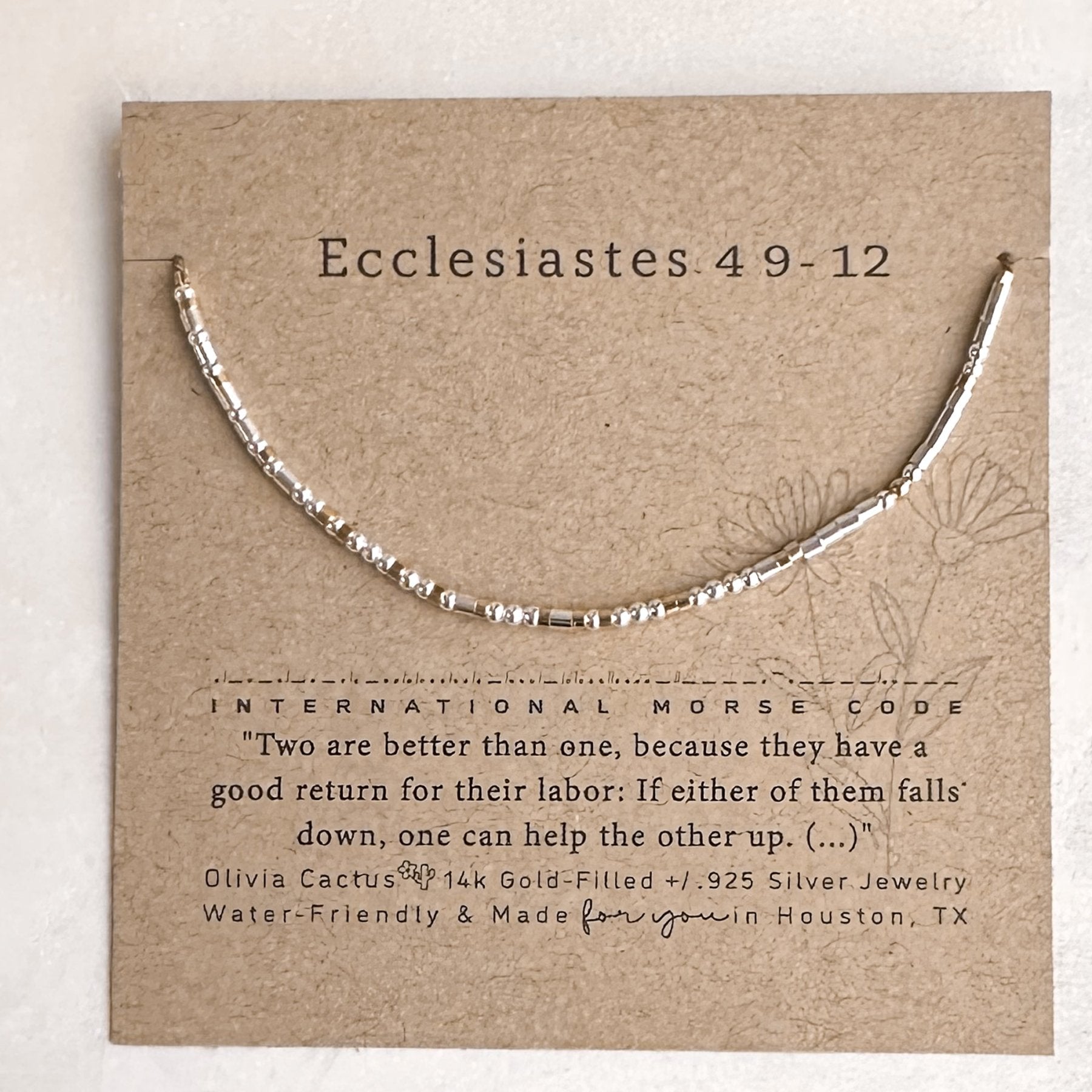 Ecclesiastes 4:9-12 Morse Code Bracelet – Olivia Cactus