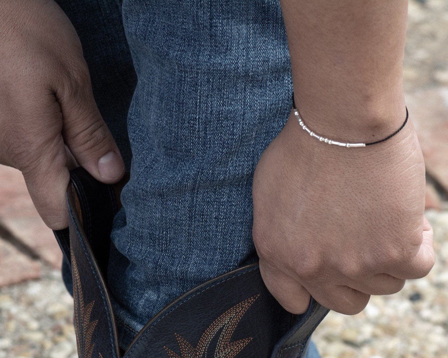Eternity Morse Code Bracelet - Dainty 14K Gold & Silver Jewelry by Olivia Cactus