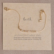 Faith Morse Code Bracelet on Chain - Dainty 14K Gold & Silver Jewelry by Olivia Cactus