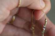 Faith Morse Code Bracelet on Chain - Dainty 14K Gold & Silver Jewelry by Olivia Cactus