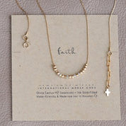 Faith Morse Code Necklace on Gold Chain - Dainty 14K Gold & Silver Jewelry by Olivia Cactus