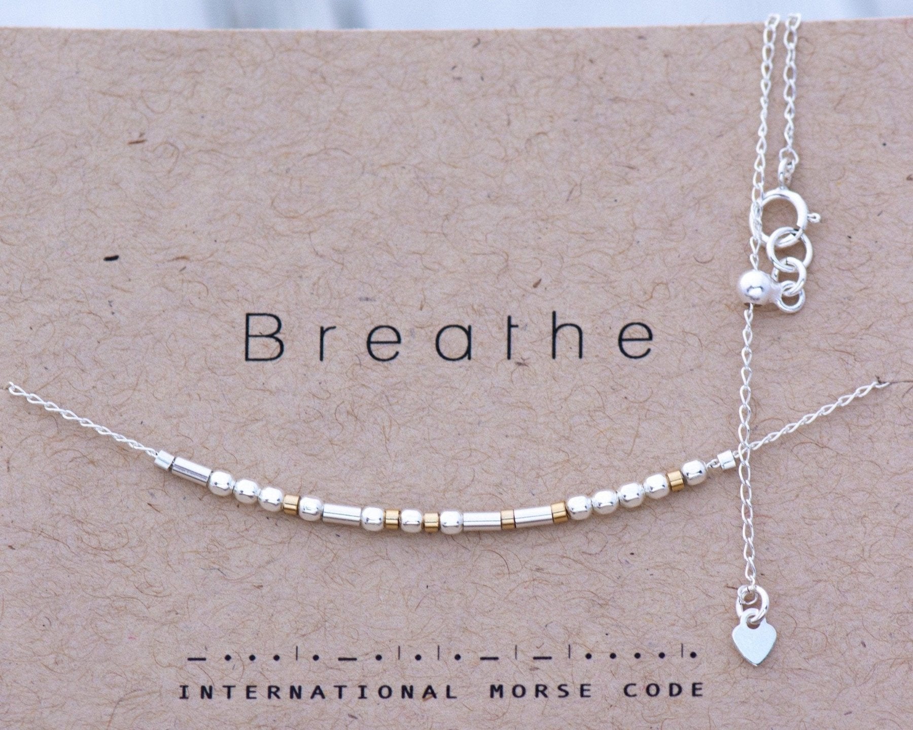 Faith Morse Code Necklace - Dainty 14K Gold & Silver Jewelry by Olivia Cactus