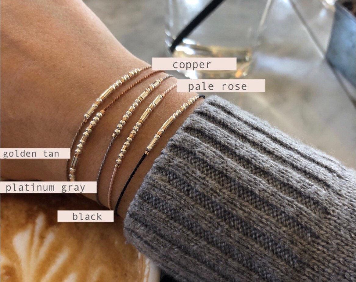 Best Friend Morse Code Bracelet - Dainty 14K Gold & Silver Jewelry by Olivia Cactus