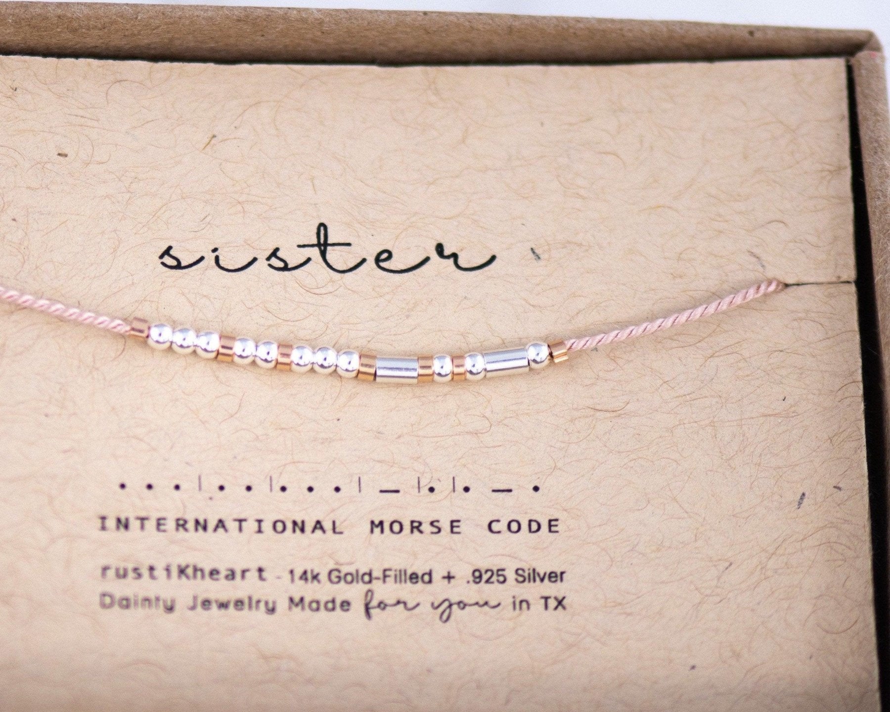 Best Friend Morse Code Bracelet - Dainty 14K Gold & Silver Jewelry by Olivia Cactus