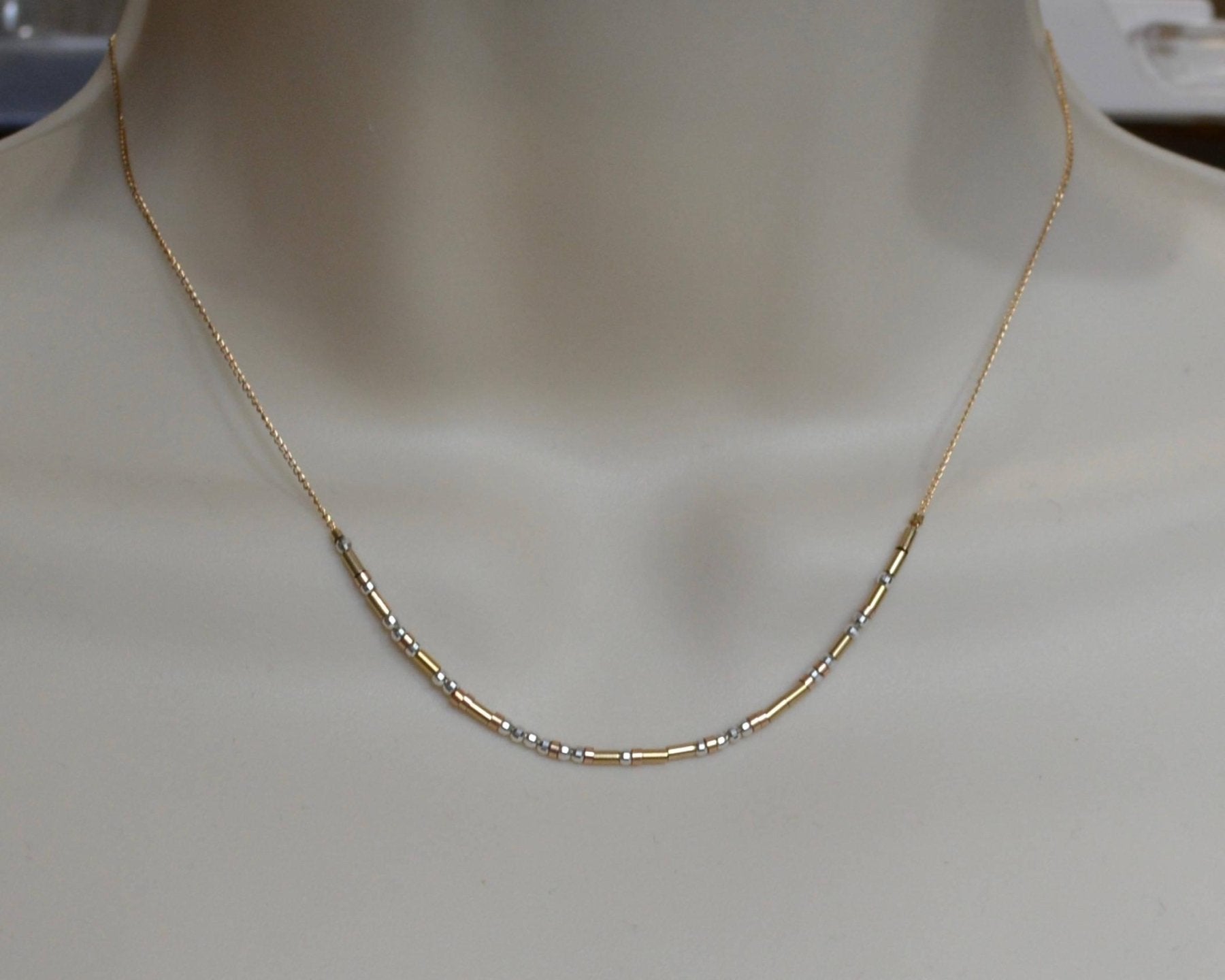 Friendship Necklace - Flora - Dainty 14K Gold & Silver Jewelry by Olivia Cactus