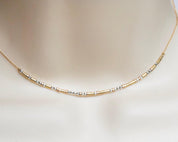 Friendship Necklace - Flora - Dainty 14K Gold & Silver Jewelry by Olivia Cactus