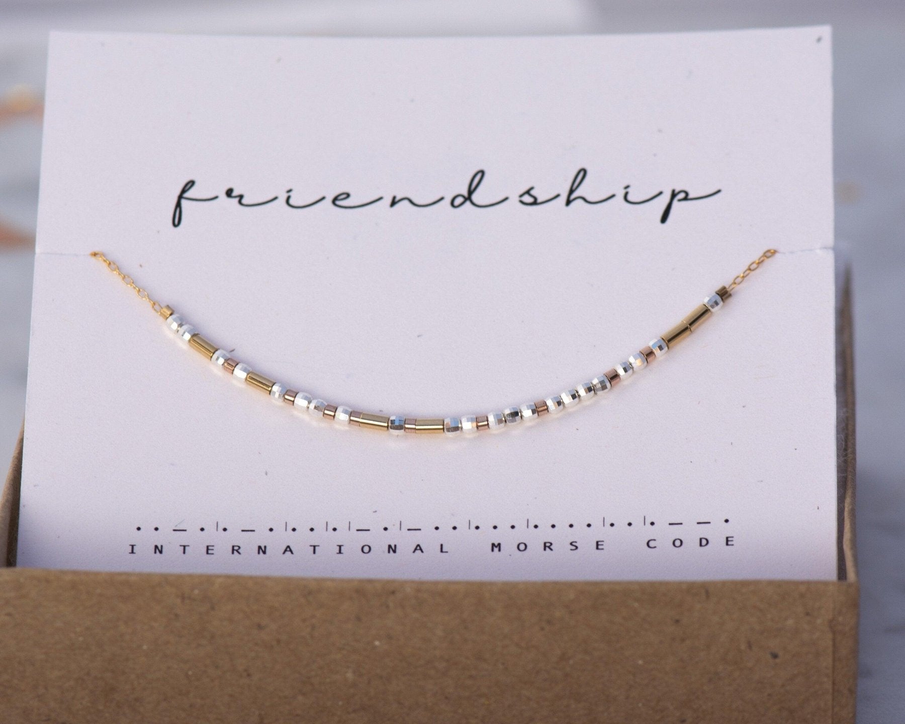 Friendship Necklace - Flora - Dainty 14K Gold & Silver Jewelry by Olivia Cactus