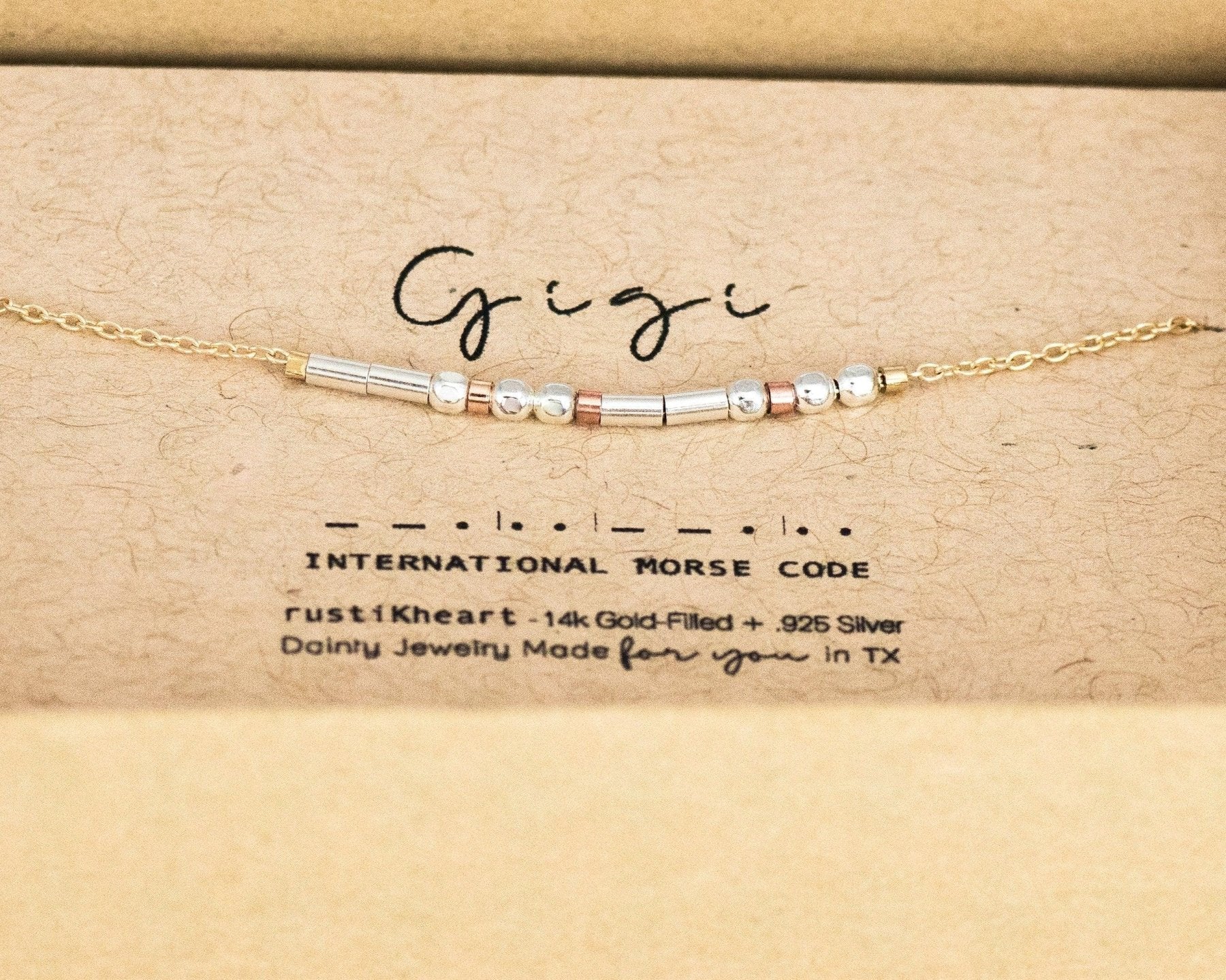 Gigi Morse Code Bracelet - Dainty 14K Gold & Silver Jewelry by Olivia Cactus