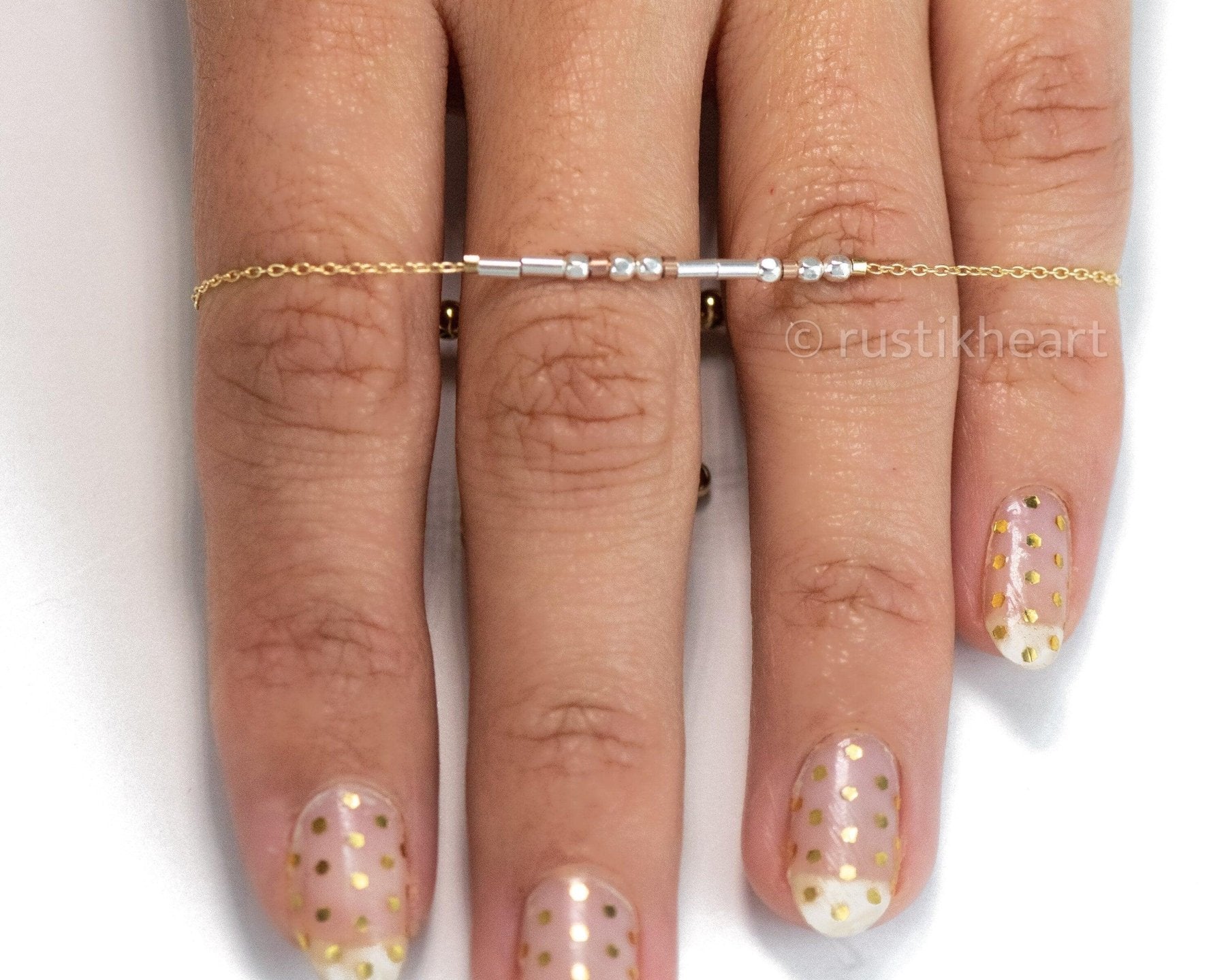 Gigi Morse Code Bracelet - Dainty 14K Gold & Silver Jewelry by Olivia Cactus