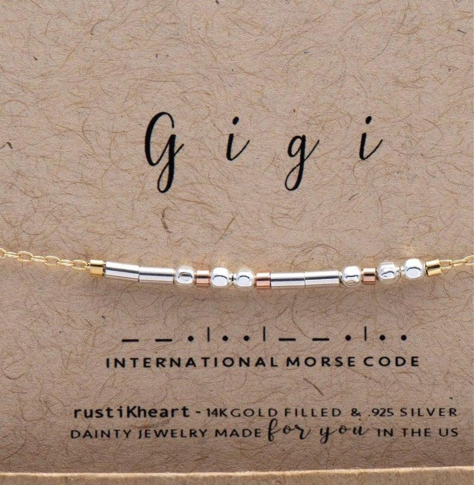 Gigi Morse Code Bracelet - Dainty 14K Gold & Silver Jewelry by Olivia Cactus
