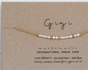 Gigi Morse Code Bracelet - Dainty 14K Gold & Silver Jewelry by Olivia Cactus