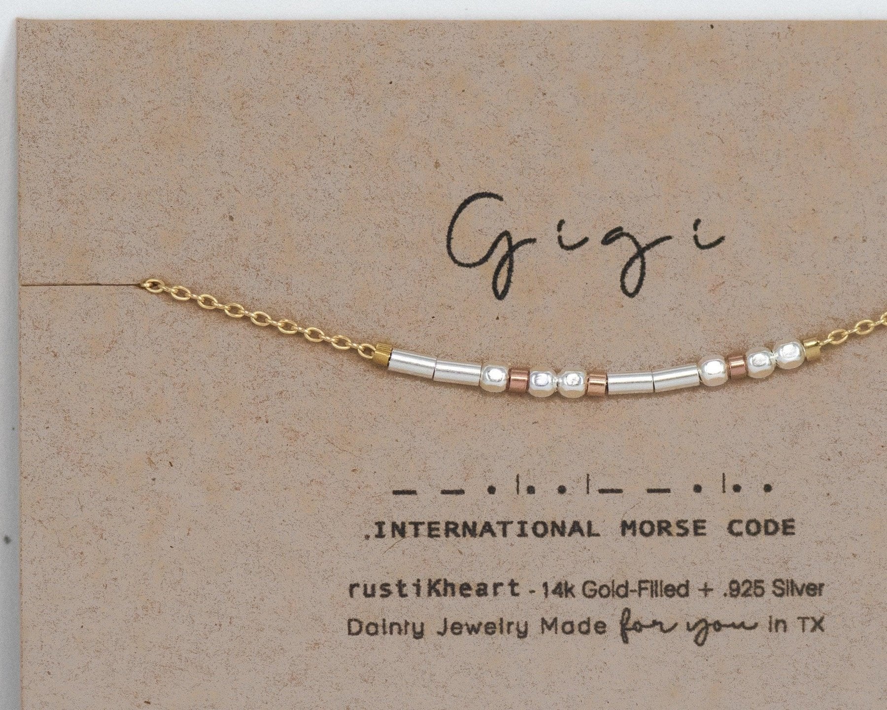 Gigi Morse Code Bracelet - Dainty 14K Gold & Silver Jewelry by Olivia Cactus