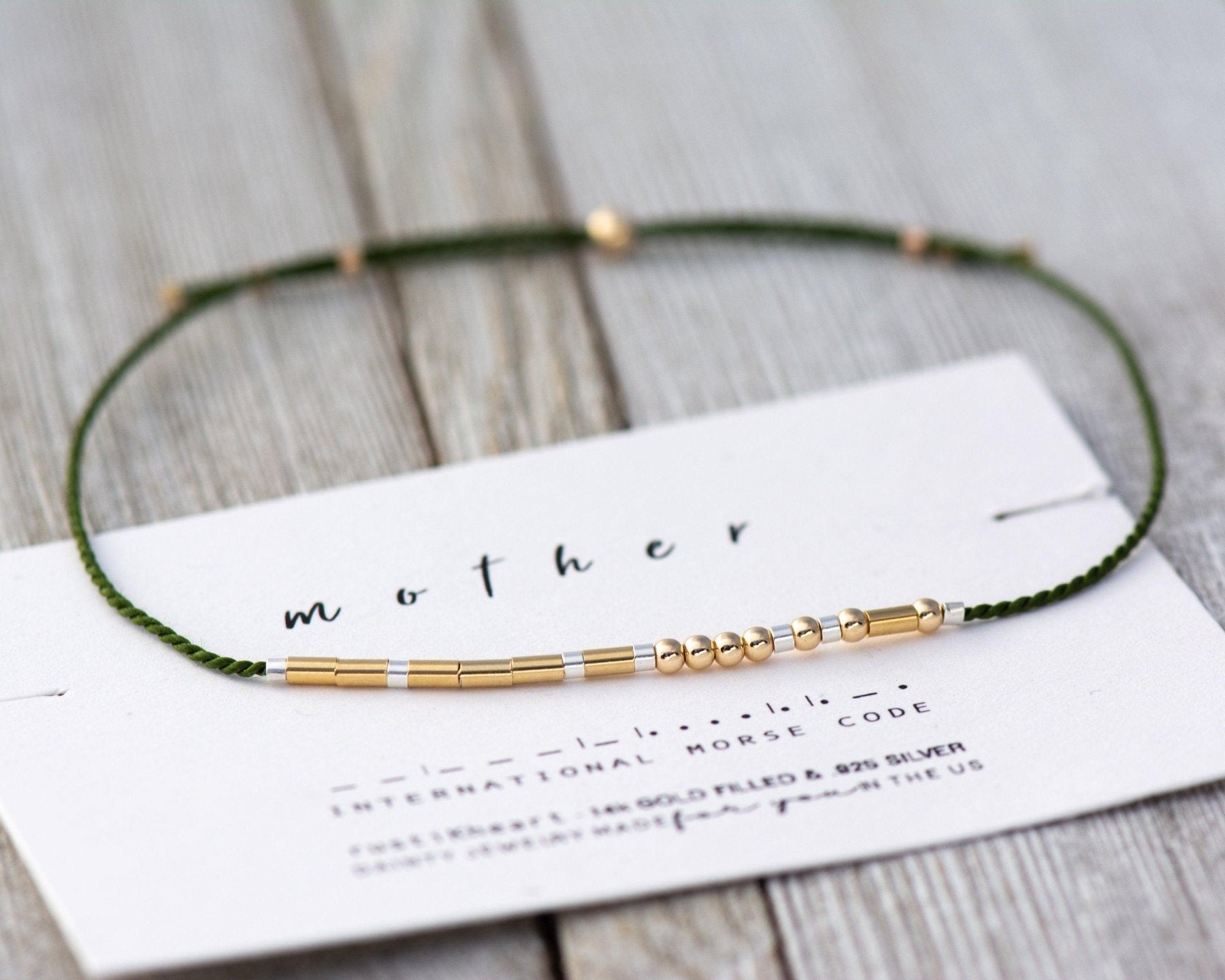 Gigi Morse Code Bracelet - Dainty 14K Gold & Silver Jewelry by Olivia Cactus