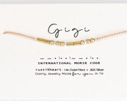 Gigi Morse Code Bracelet - Dainty 14K Gold & Silver Jewelry by Olivia Cactus