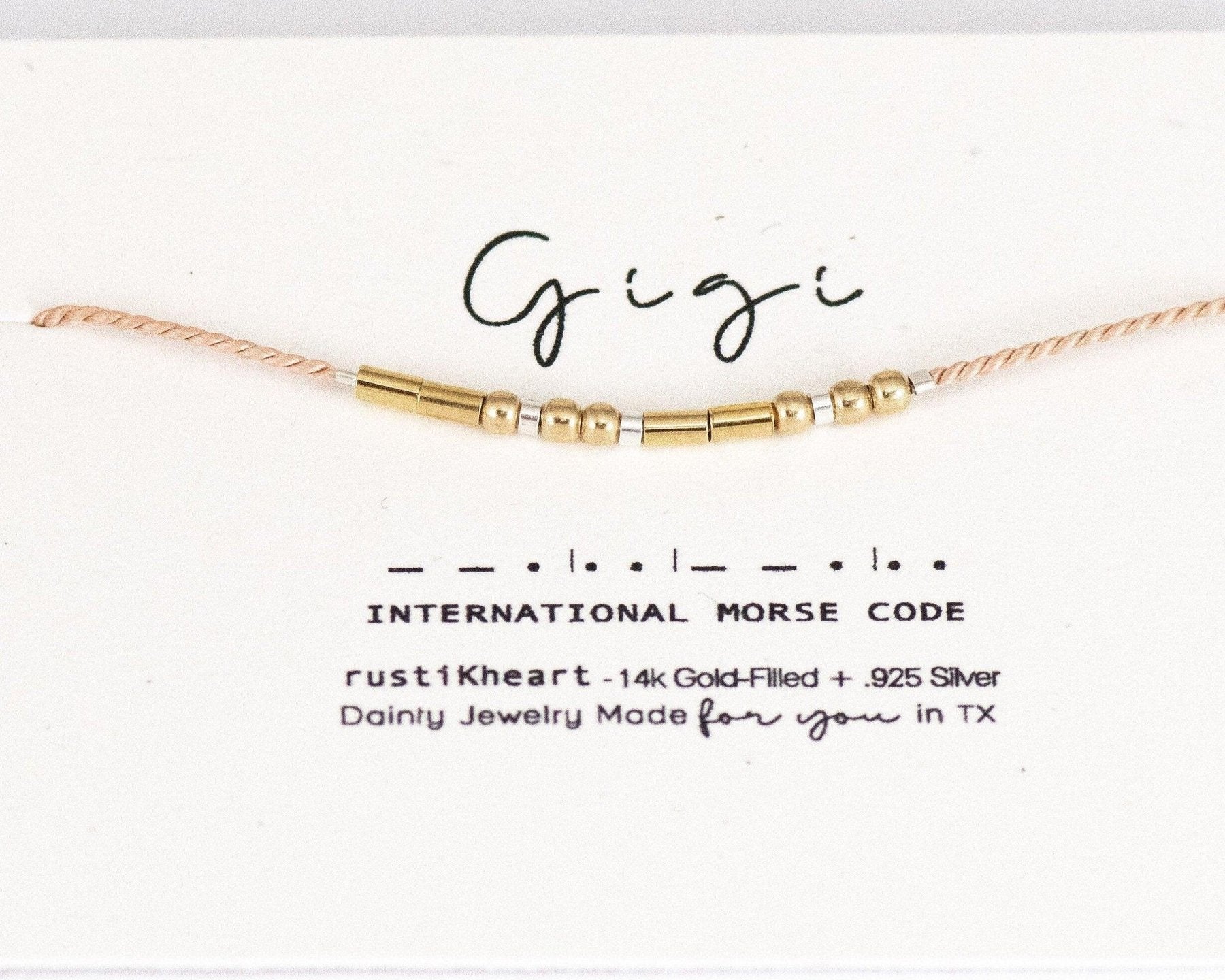 Gigi Morse Code Bracelet - Dainty 14K Gold & Silver Jewelry by Olivia Cactus