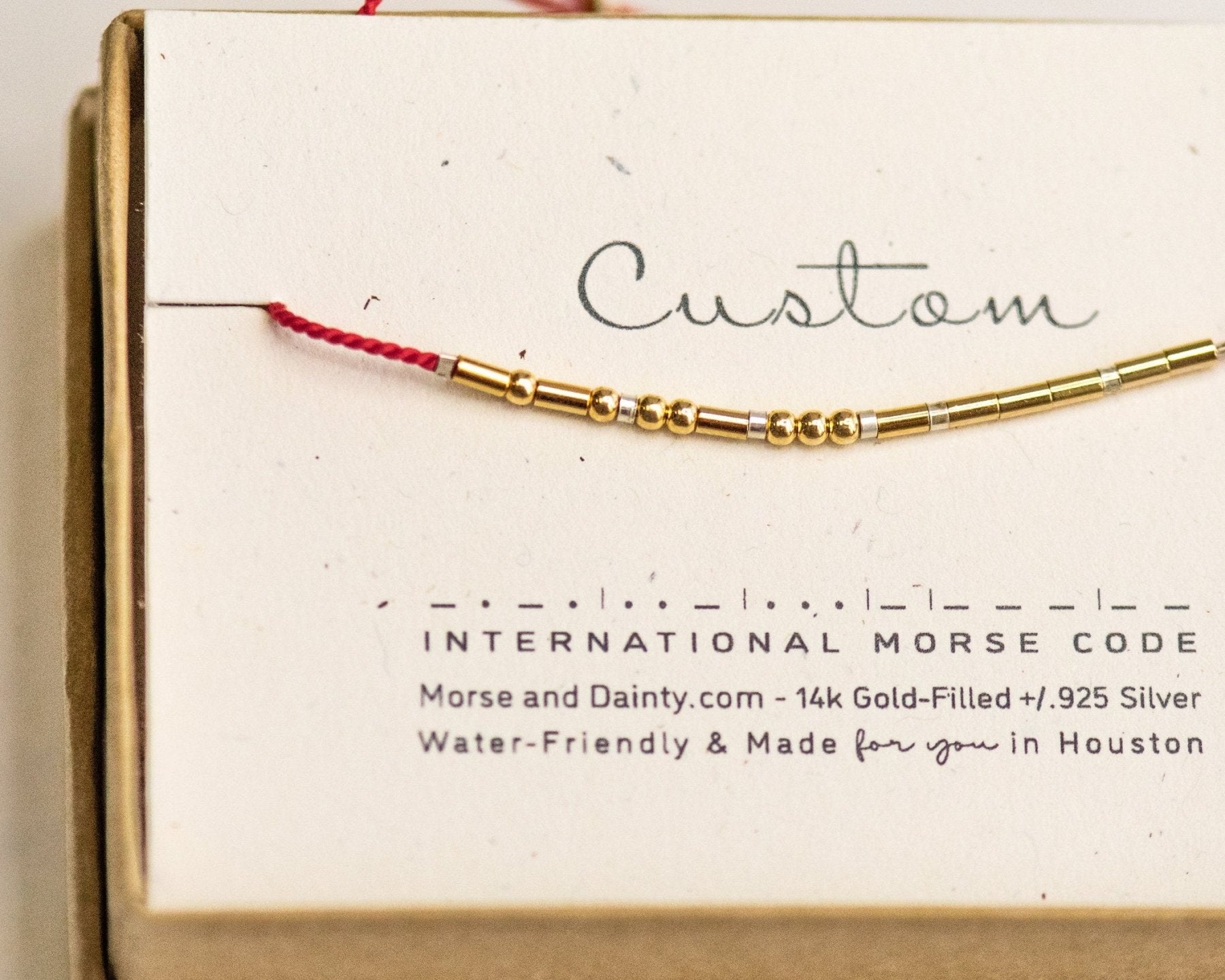 Custom Morse Code Bracelet - Dainty 14K Gold & Silver Jewelry by Olivia Cactus