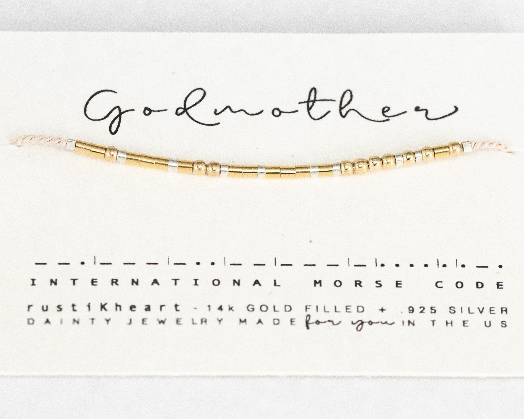 Custom Morse Code Bracelet - Dainty 14K Gold & Silver Jewelry by Olivia Cactus